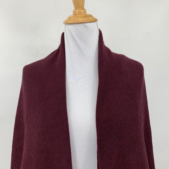 Look By M Shawl Vest Womens One Size Raisin Waterfall Hem Open Front Cardigan - Picture 3 of 11